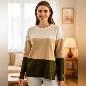 J.Crew Factory Colorblock Cozy Knit Sweater Small